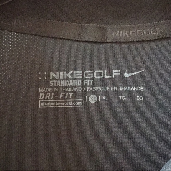 Nike DRI-FIT Golf, Standard fit polo style shirt-black & gray. Men's size XL - Picture 3 of 10